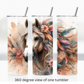 Boho horse 20oz stainless steel insulated tumbler drinkware travel cup water bottle