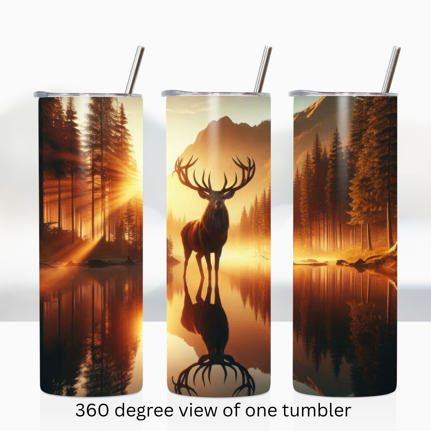 Deer buck 20oz stainless steel insulated tumbler drinkware